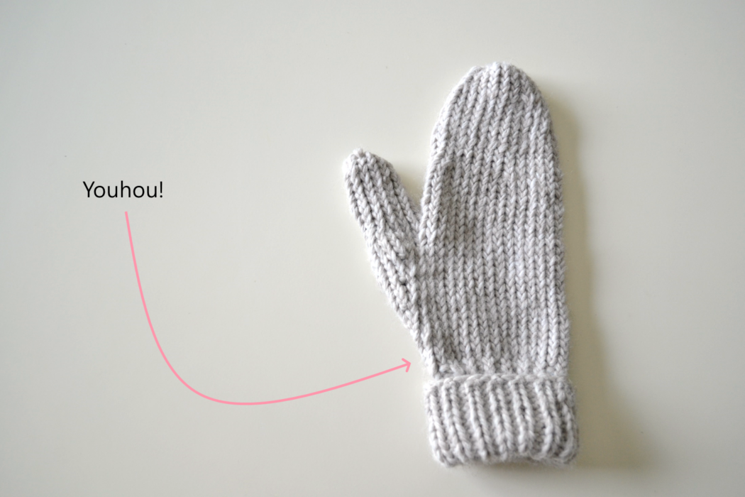 simple mittens free knitting pattern - you're done!