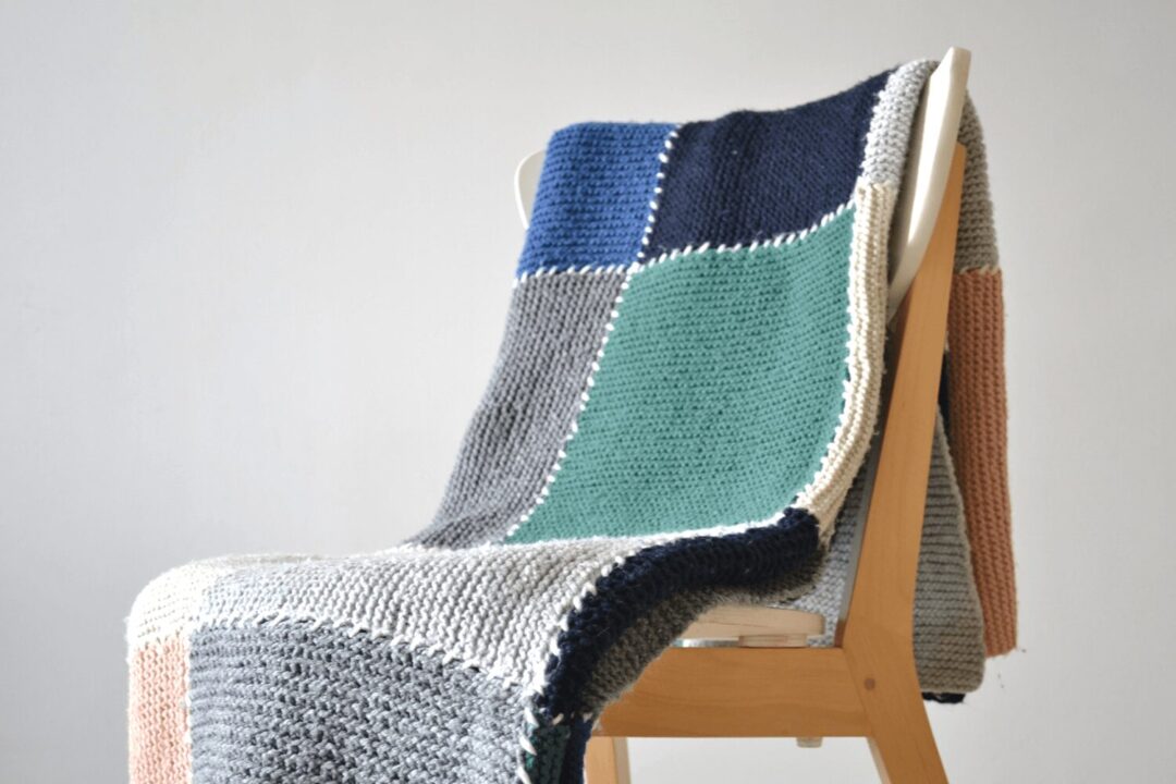 Block blanket free knitting pattern