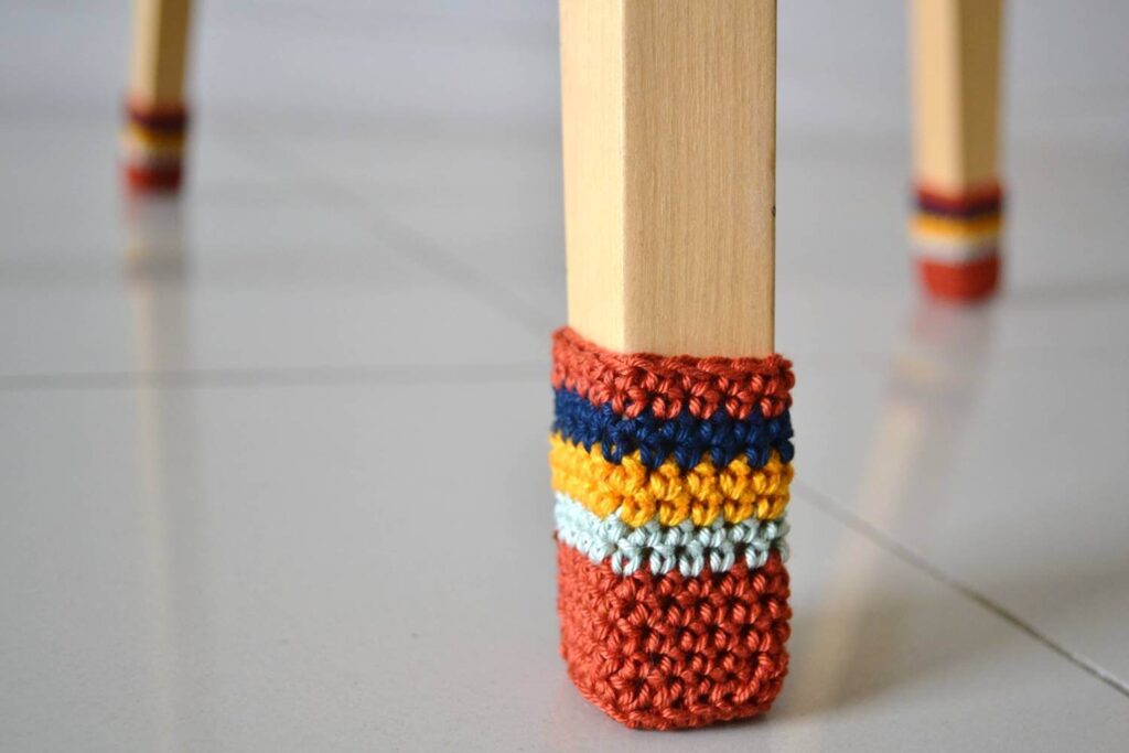 Chair socks free crochet pattern