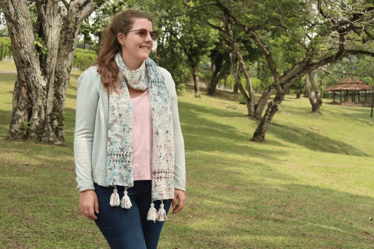 Cherry Blossom Scarf crochet pattern easy
