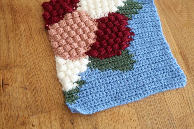 Hydrangea crochet blanket square