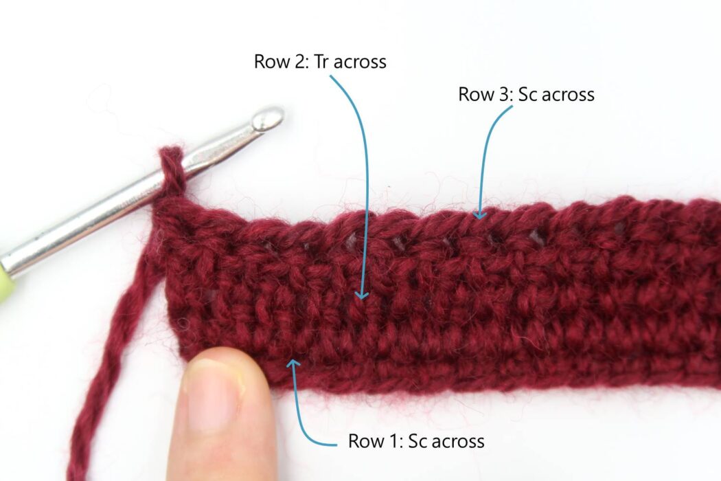 railroad stitch crochet pattern step 1