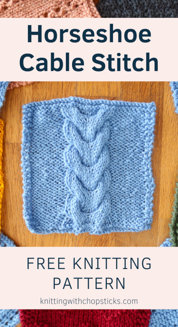 Horseshoe Cable Knit Stitch Pattern Knitting with Chopsticks
