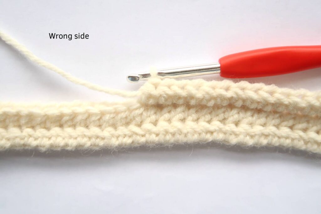 closeup crocheting Your Morning Headband pattern