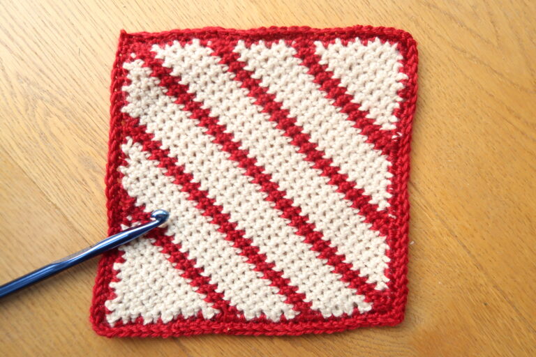 candy cane crochet square pattern