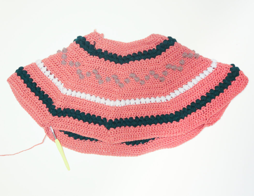 adding the body to the bumpy seamless sweater crochet pattern