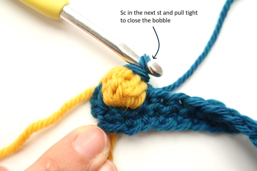 bobble chevron crochet stitch tutorial step 3