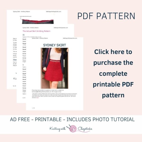 Free Skirt Knitting Pattern - Easy Straight Cut - Sydney Skirt