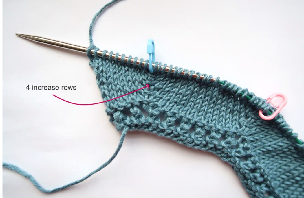 4 increase rows before starting the summer top knitting pattern yoke