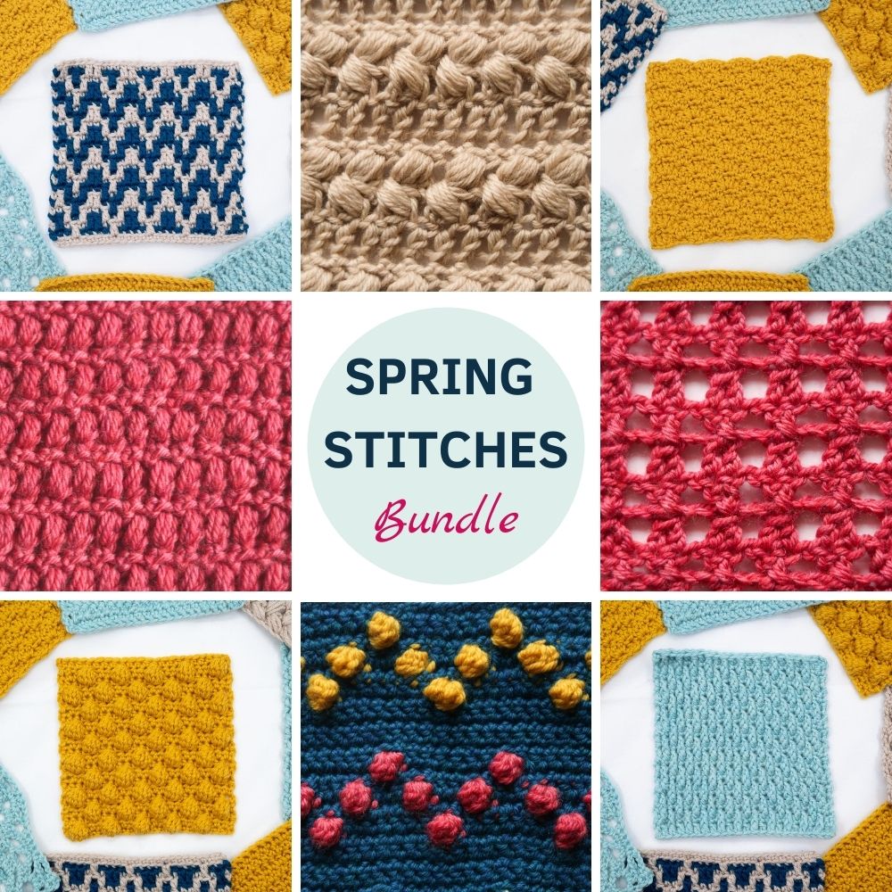 Click here to purchase the downloadable PDF of all 16 stitch pattern tutorials