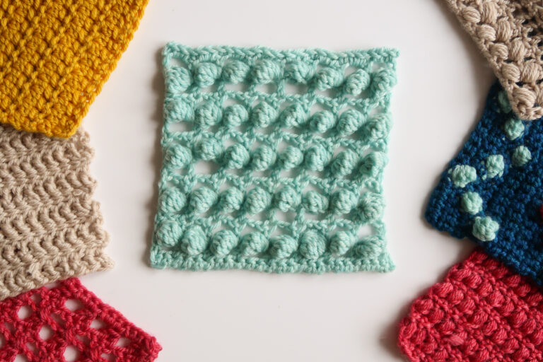 floating bobbles and lace crochet stitch pattern