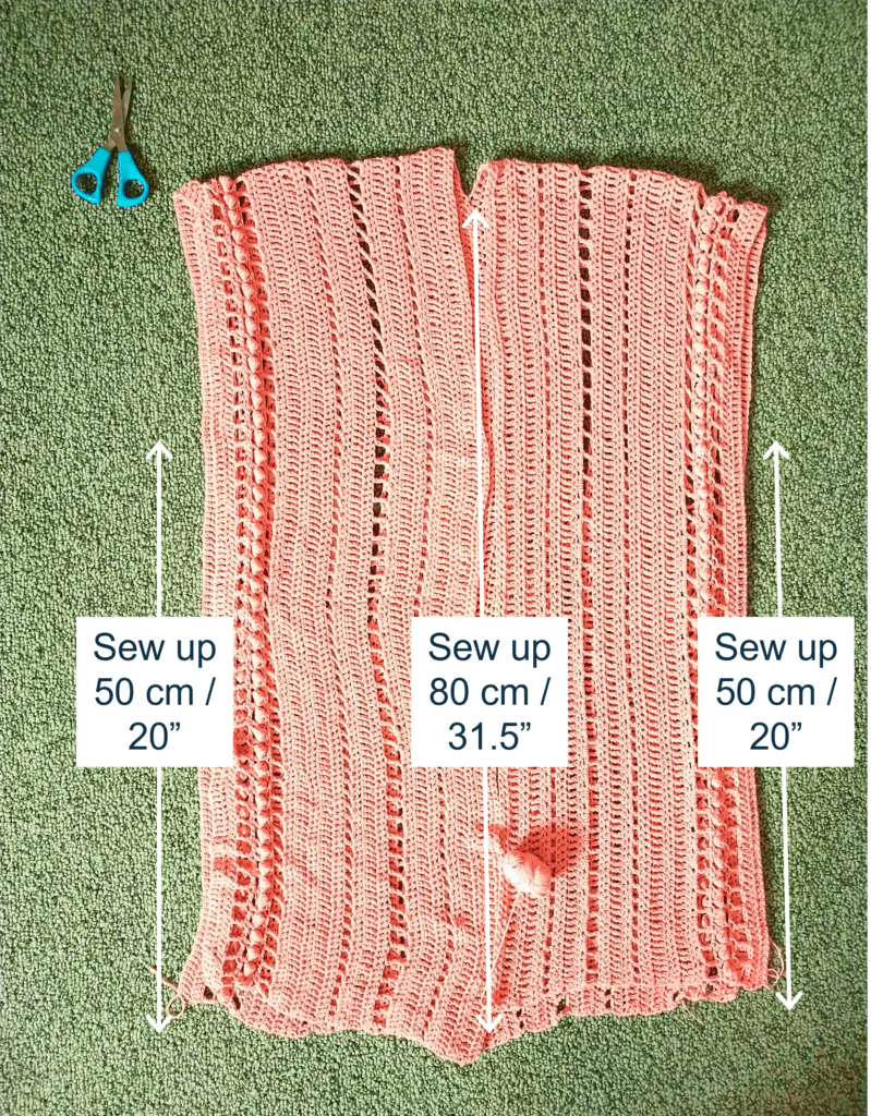 How to assemble the Ariel beach coverup crochet pattern