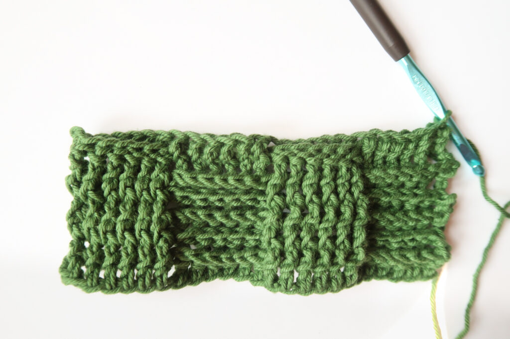 crochet basketweave stitch pattern step 2