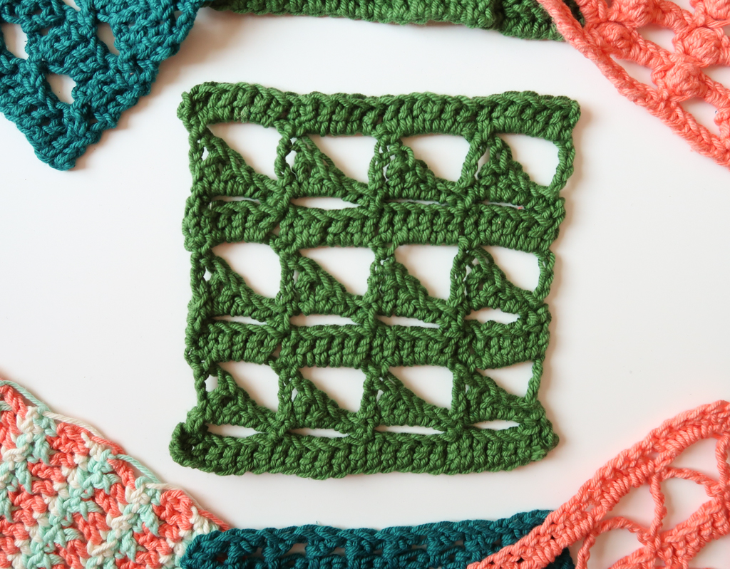 triangles lace crochet stitch pattern