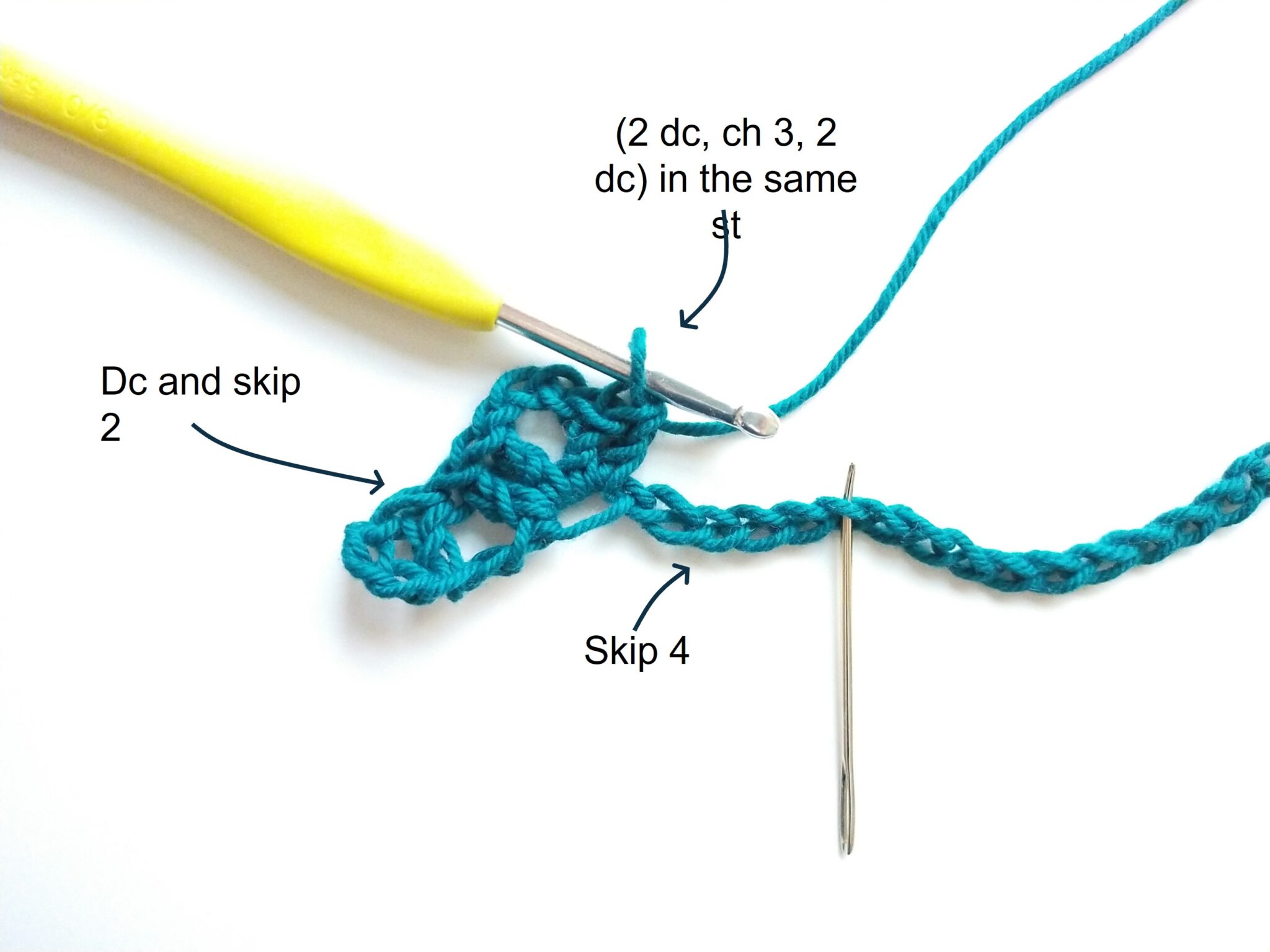 Broken Shell Stitch Crochet Pattern Knitting with Chopsticks