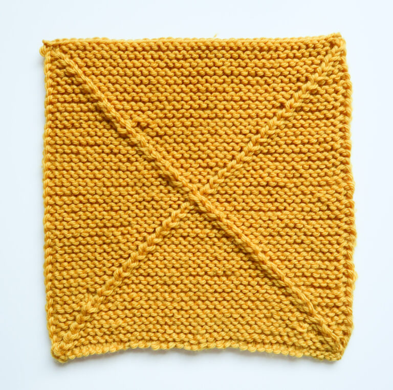 X marks the spot blanket square knitting pattern