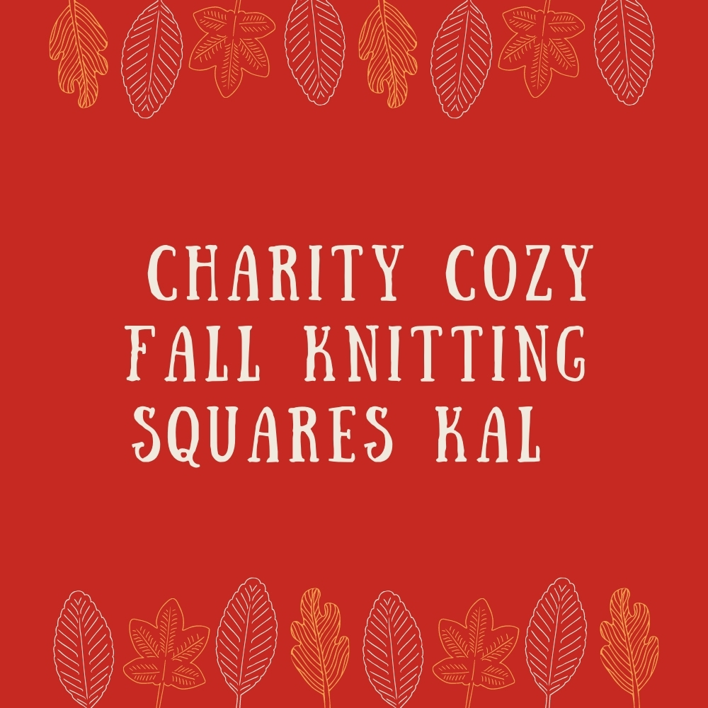Charity cozy fall knitting squares blanket KAL