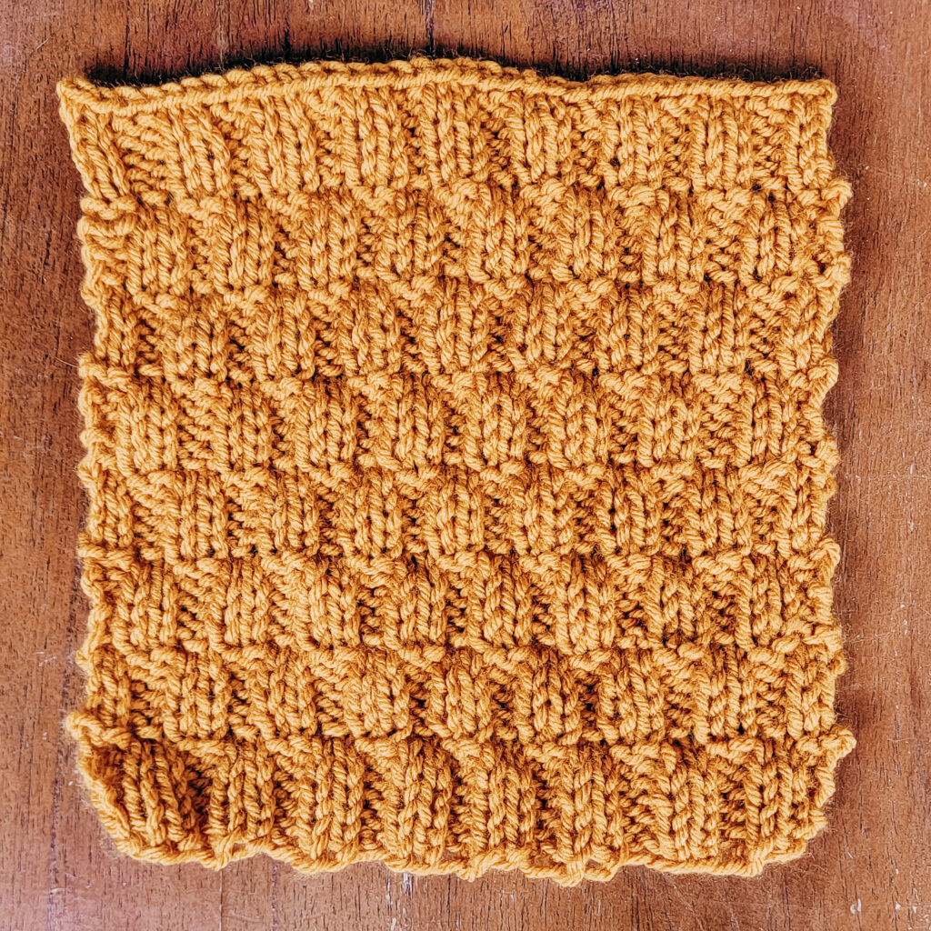 Autumn weave free knitted squares pattern