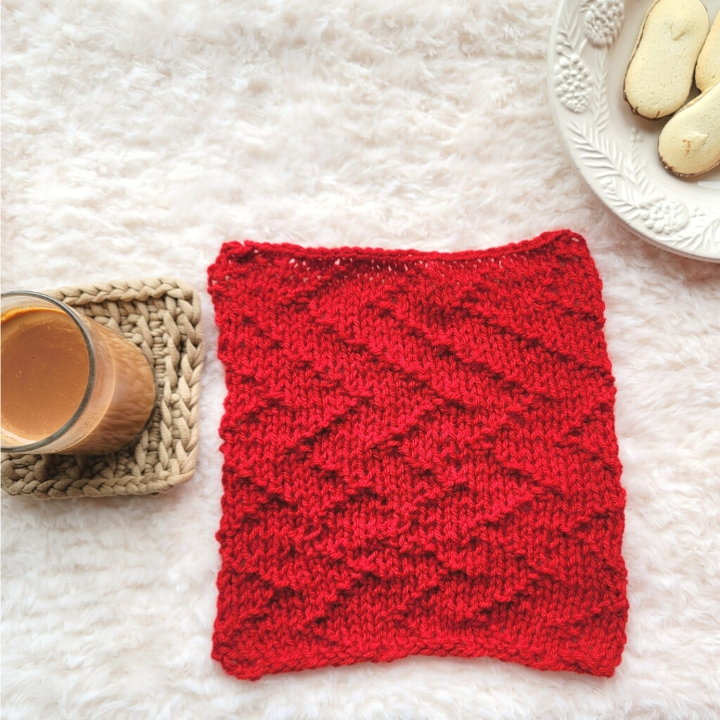 zig zag knitted squares pattern