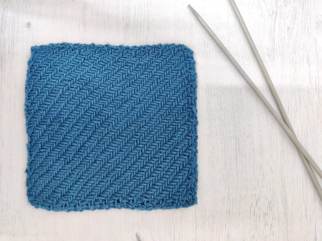 Herringbone blanket square knitting pattern free