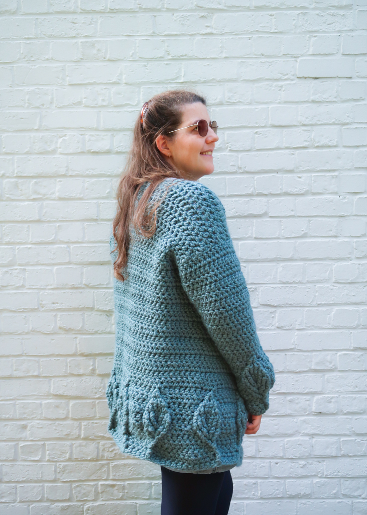back of the willow crochet cardigan pattern