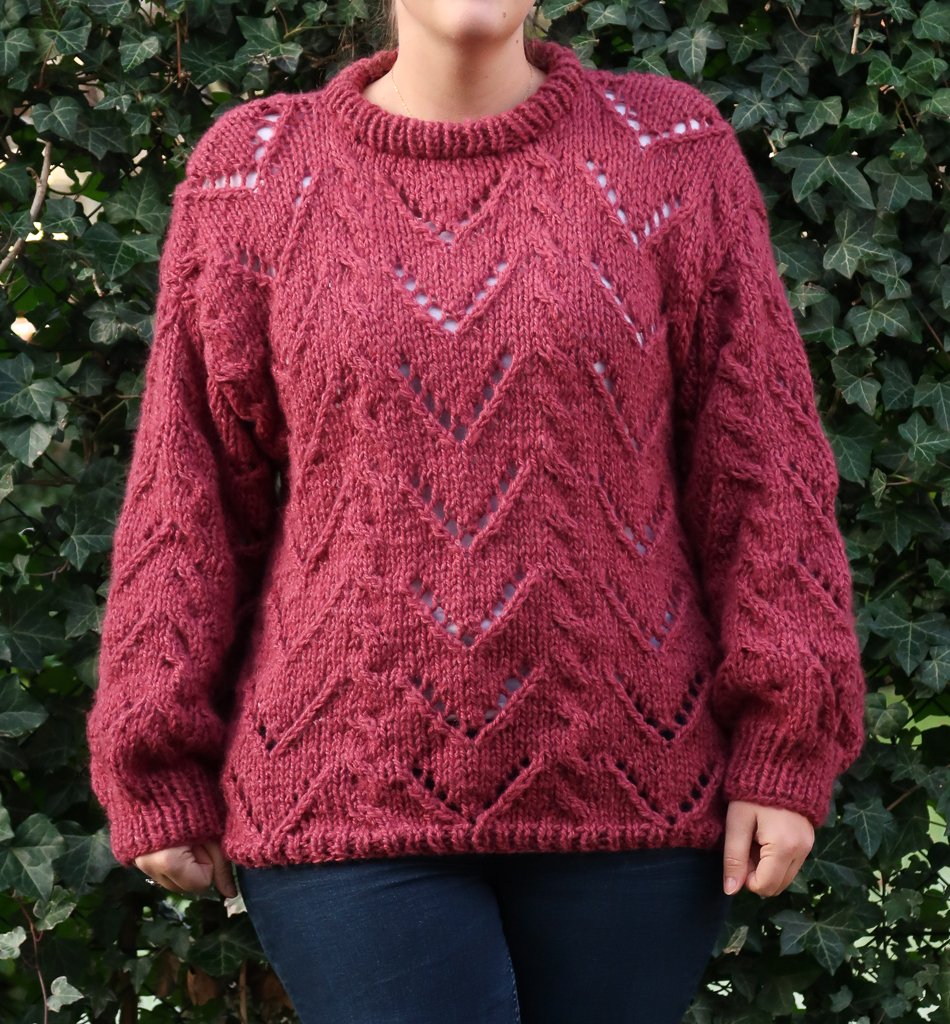 oversized lace sweater knitting pattern