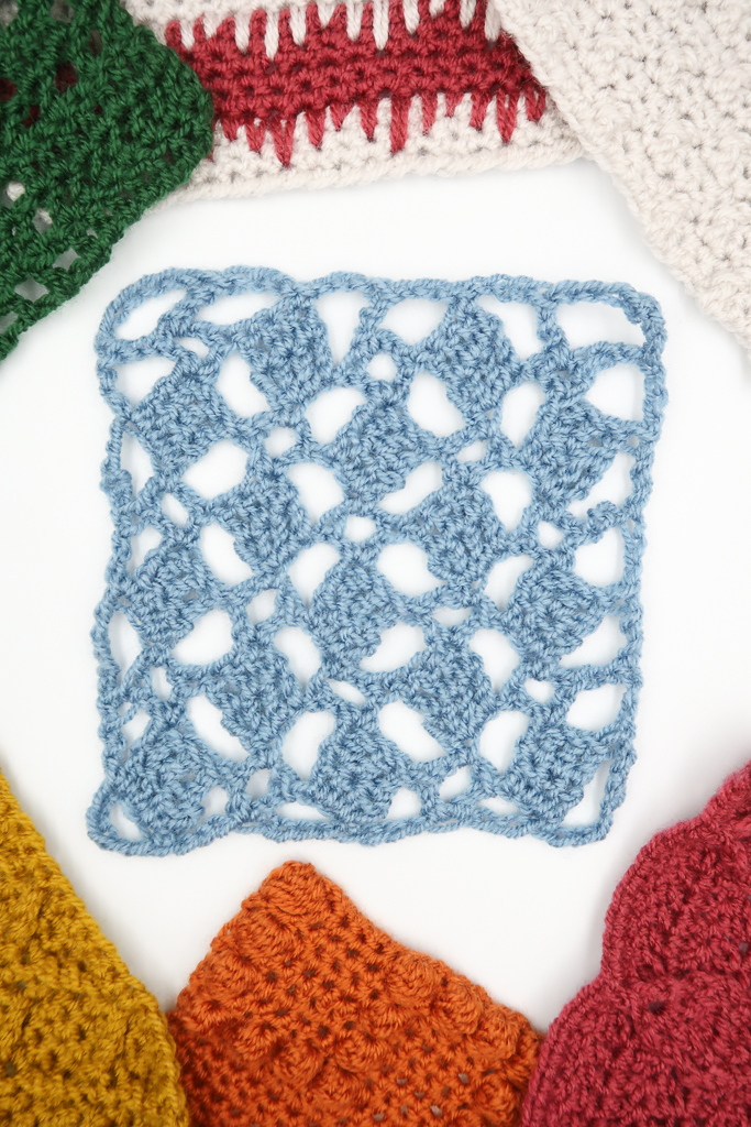 FREE lace squares crochet stitch pattern