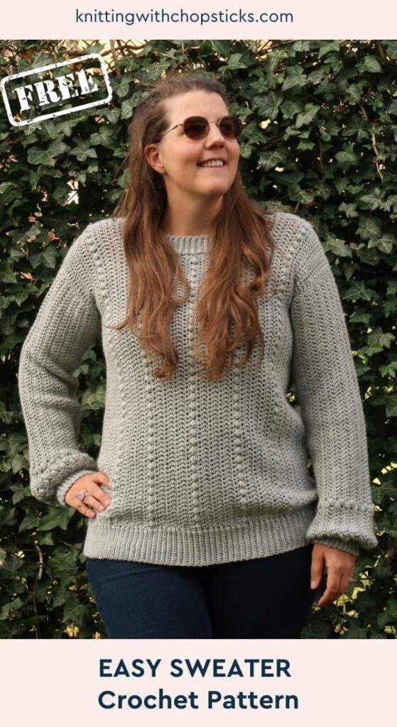 FREE crochet sweater pattern, losse and comfy crochet sweater pattern