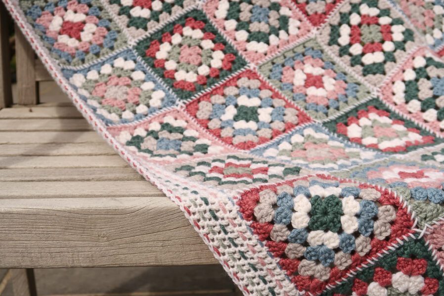 Adelie Granny Square Blanket Crochet Pattern
