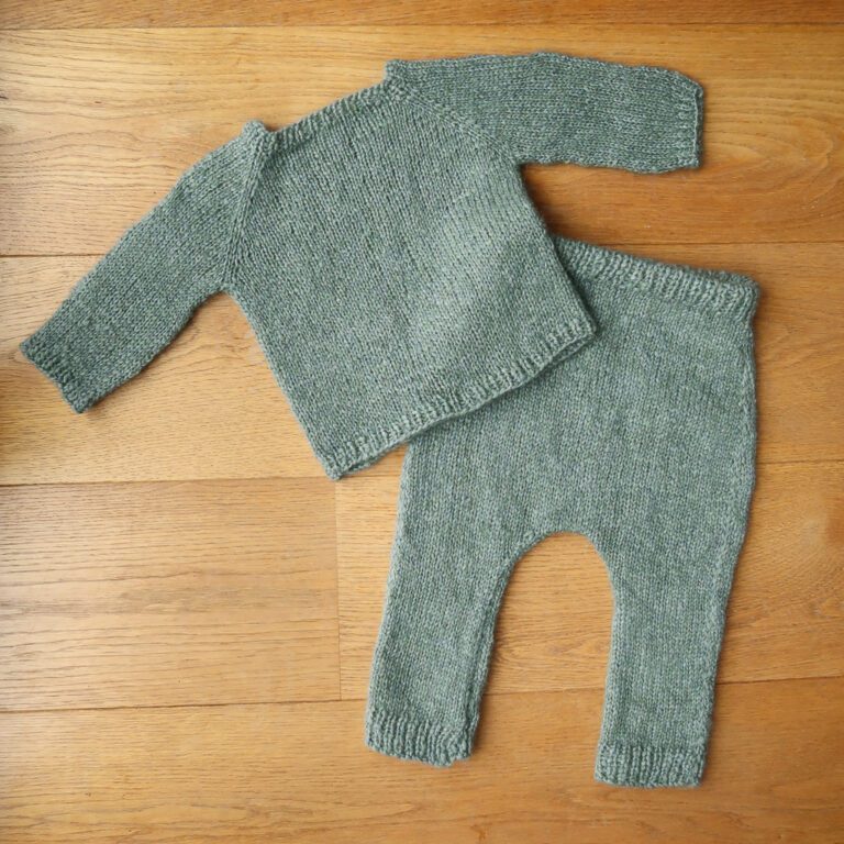 Aubin Baby Knit Set Matching Baby Sweater and Pants Knitting with
