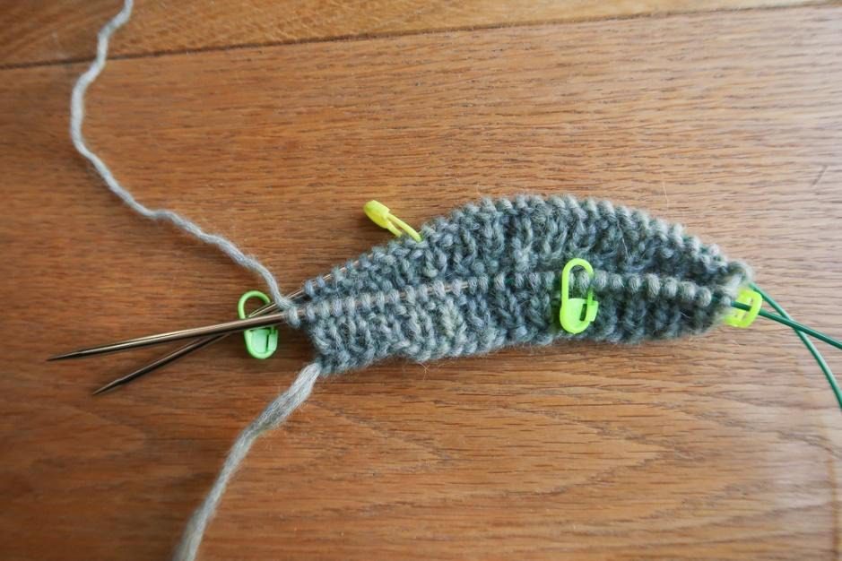 Place stitch markers in the next round to help you know where to increase on the following rounds without counting.