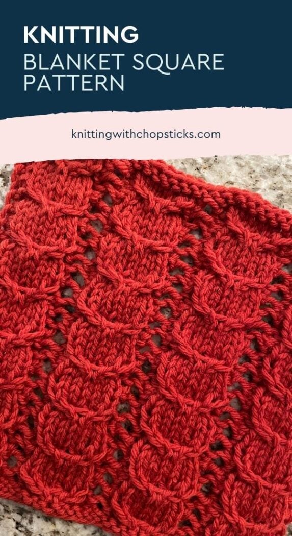 Weaving Wheat Knit Blanket Square Pattern | Knitting with Chopsticks