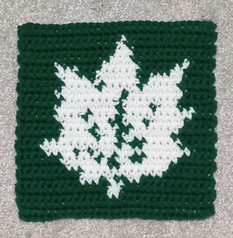 fall leaf colorwork blanket square