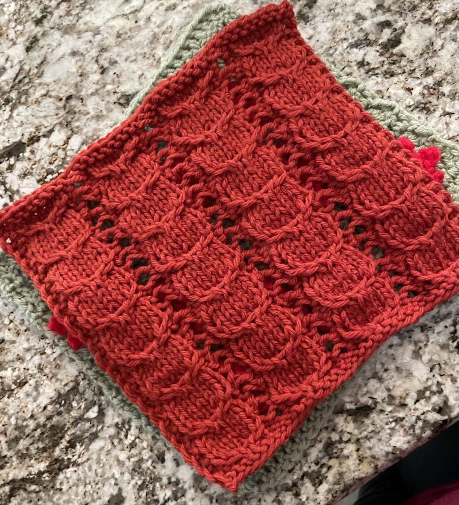 Weaving wheat knit blanket square