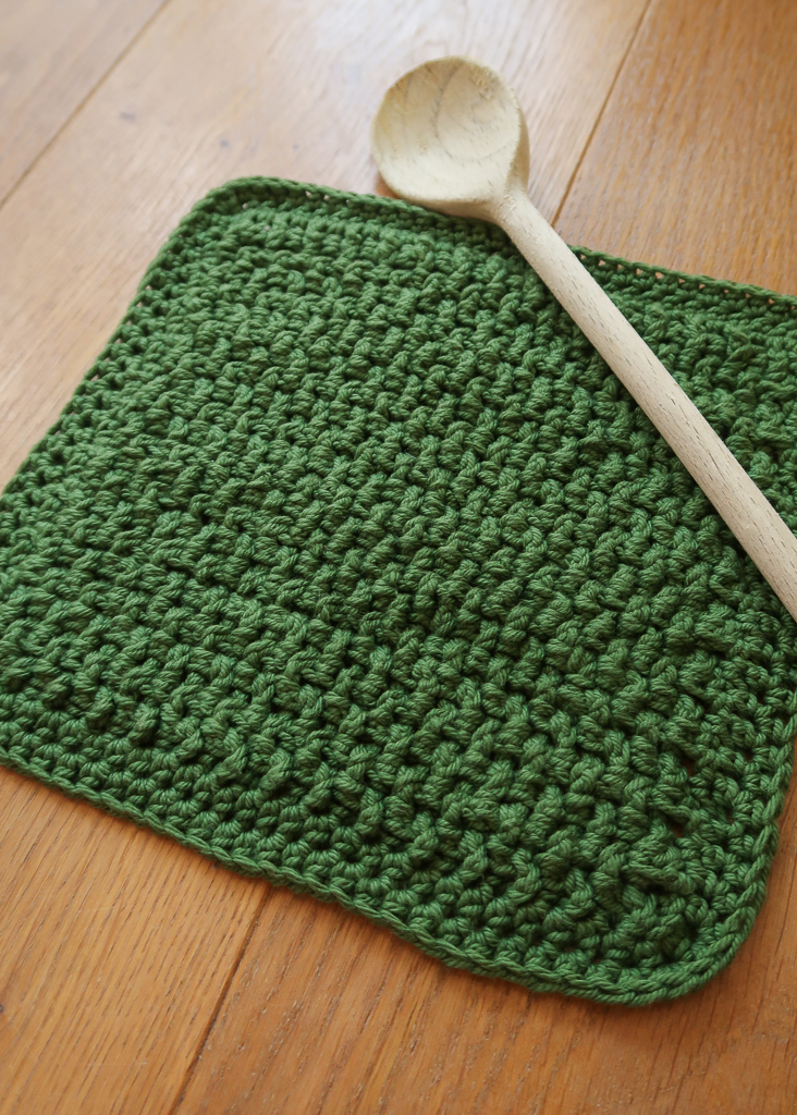 detailed view of the rice dishcloth crochet pattern texture