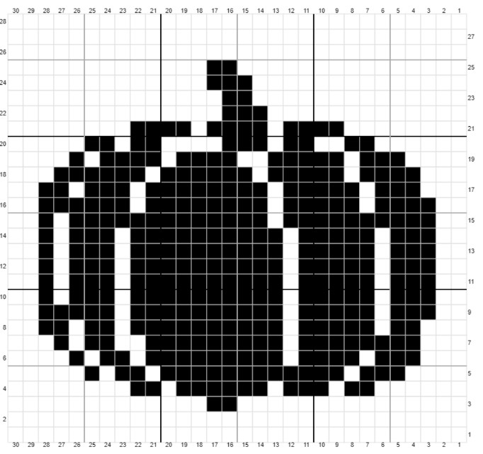 pumpkin blanket square crochet chart