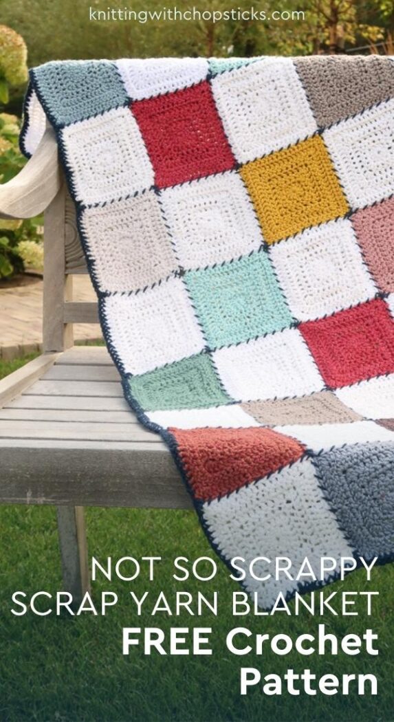 Scrap Yarn Crochet Blanket FREE Pattern Not So Scrappy Scrap Yarn Blanket