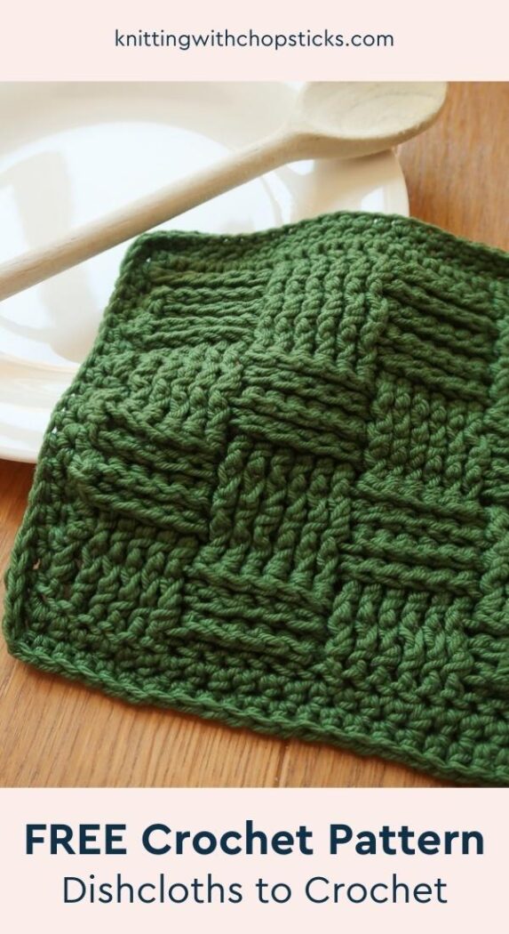 FREE Crochet Dishcloth Pattern - Basketweave Washcloth Pattern