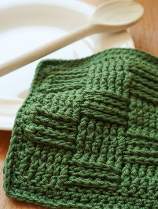 basketweave crochet dishcloth pattern FREE