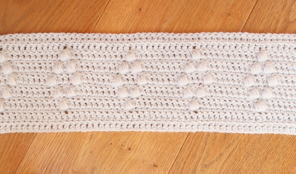 one repeat of the striped crochet blanket pattern