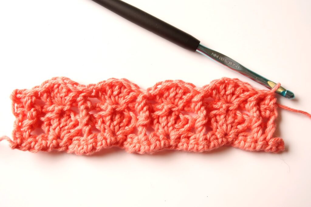 Complete repeat for the dishcloth crochet pattern