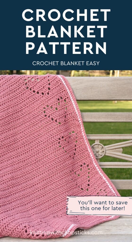 Hearts crochet blanket pattern