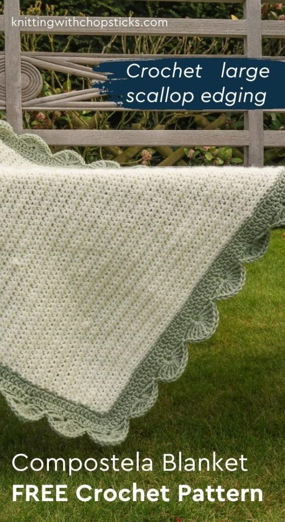 Compostela Large Scallope Edging Crochet Baby Blanket Pattern FREE