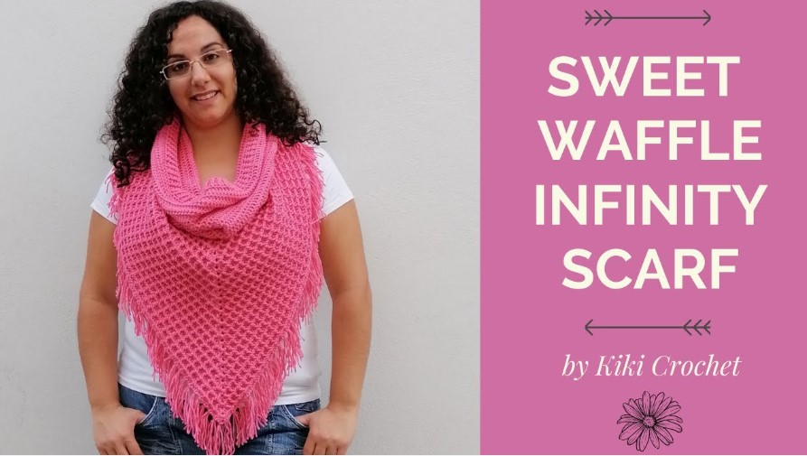 Waffle stitch triangular scarf crochet pattern