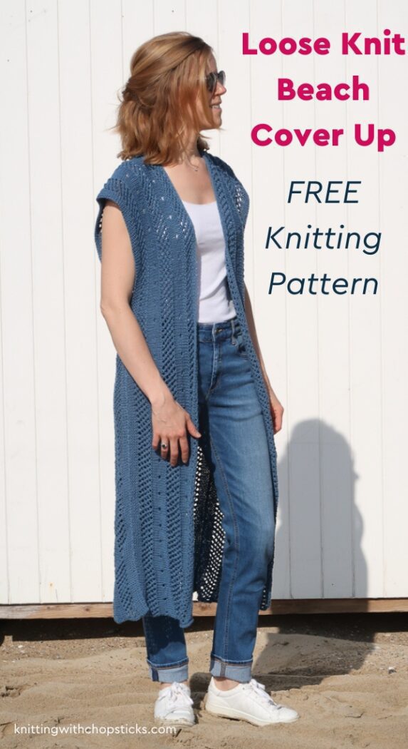 Free Beach Cover Up Knitting Pattern Seabreeze Sleeveless Cardigan