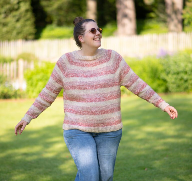 adriana striped raglan sweater knitting pattern FREE