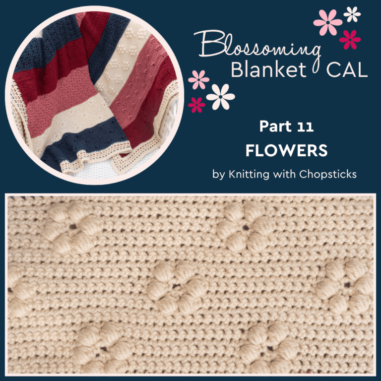 Flowers crochet stitch blanket stripe pattern