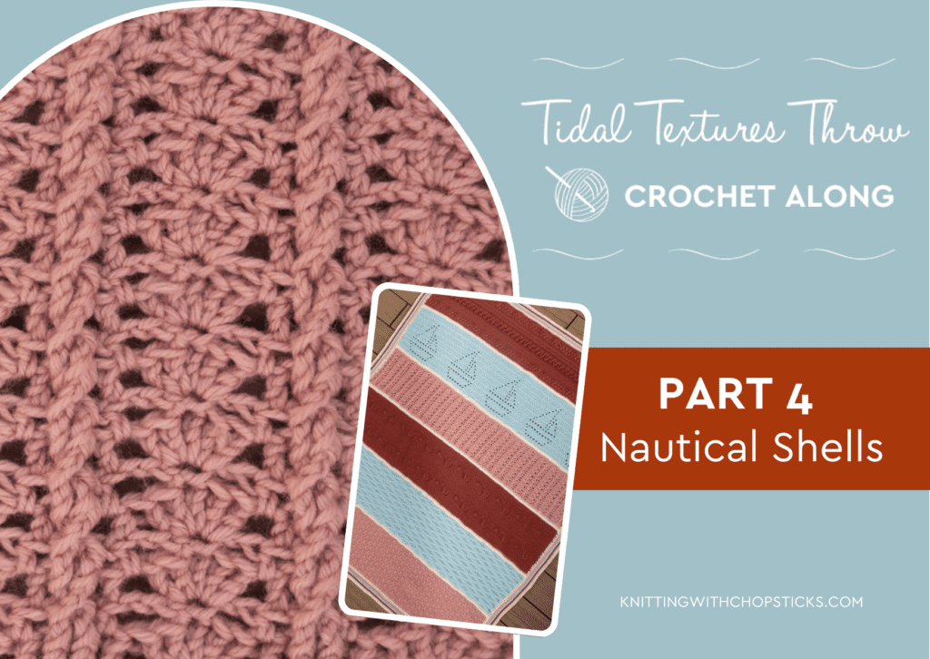 nautical shells blanket stripe crochet pattern idea