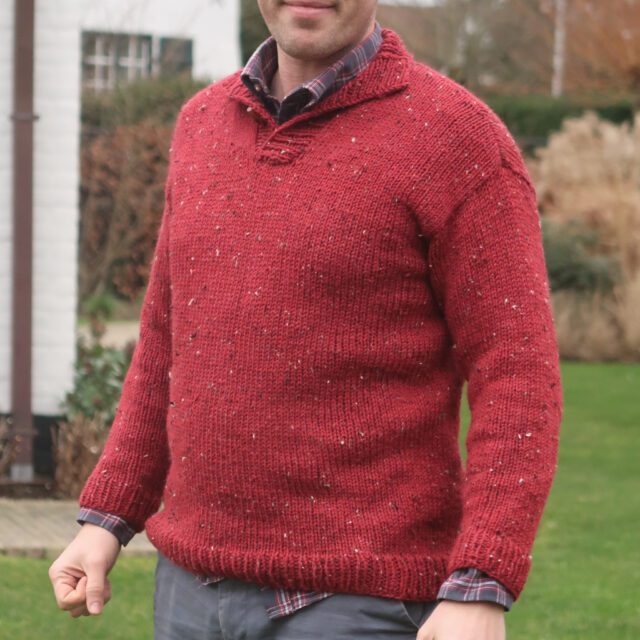 Easy Mens Sweater Knitting Pattern | Knitting with Chopsticks