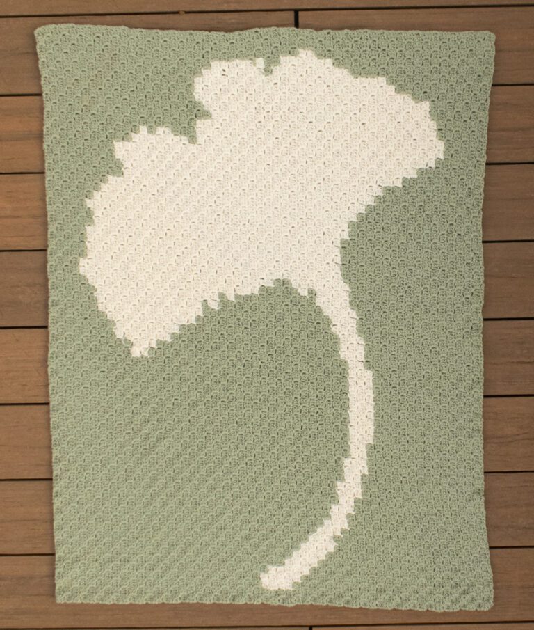 Ginkgo Leaf C2C Crochet Blanket Pattern Free